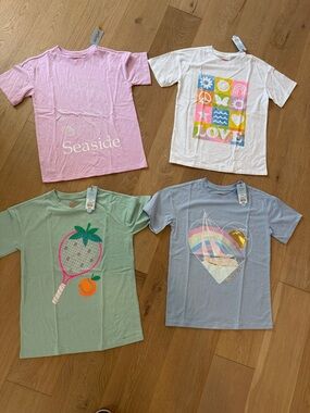 NWT Cat & Jack Bundle of 4 Girls Short-Sleeve Graphic Tees size XL (14)